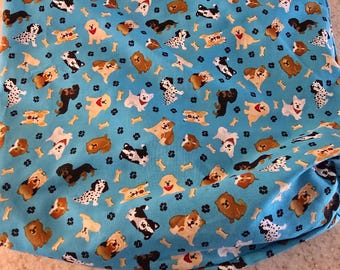 dog print tote bag