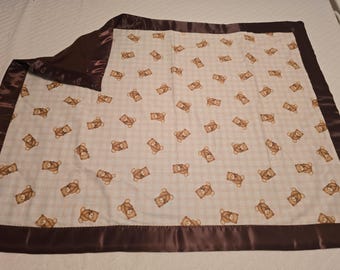 Teddy bear blanket w/ burp clothes