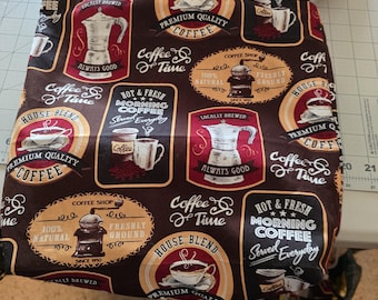 coffee print tote bag