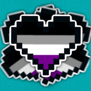 Mini 8-Bit Asexual Pride Flag Sticker (Weatherproof)