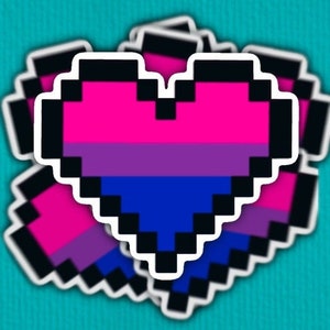 Mini 8-Bit Bi Pride Flag Sticker (Weatherproof)