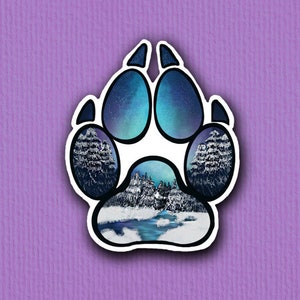 Winter Wonderland Paw Print Sticker (Weatherproof)