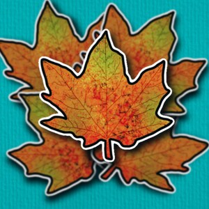 Mini Autumn Colored Leaf Sticker (Weatherproof)