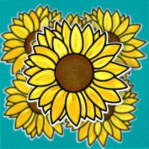 Mini Sunflower Sticker (Weatherproof)