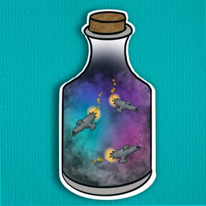 Fireflies In A Jar Sticker (Weatherproof)