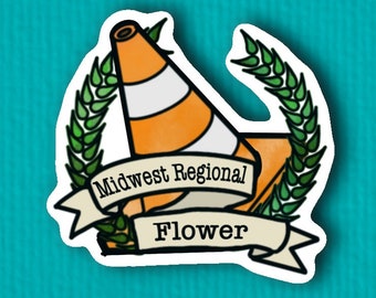 Midwest Flower Funny Sticker (Weatherproof)