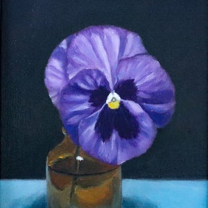 Pansy flower in an apothecary jar oil painting image 2