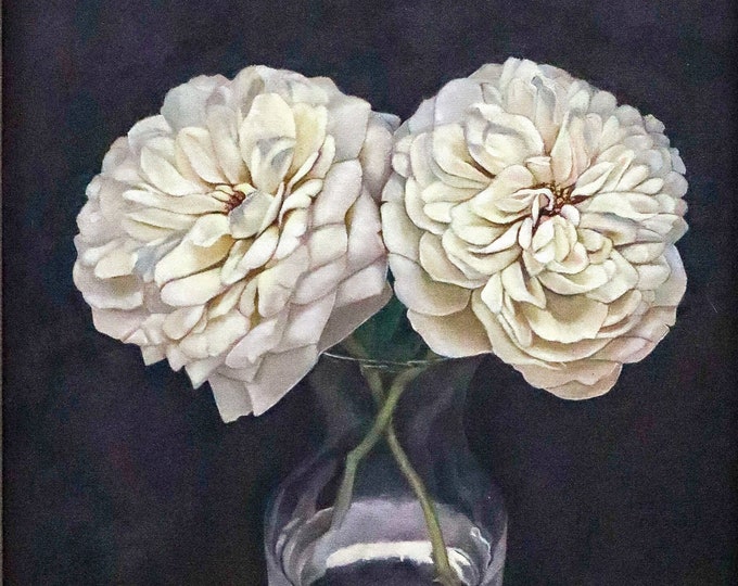 Live Art Roses Rose Artwork Floral Still Life Painting on Canvas Wall Art Home Decor ...