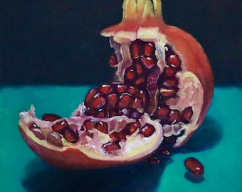 Pomegranate Painting Still Life Artwork on Canvas Home Decor Wall Art