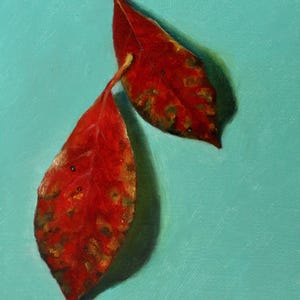 Rote Herbst Blätter Ölgemälde Stillleben Kunst auf Leinwand Wand Kunst Wohnkultur