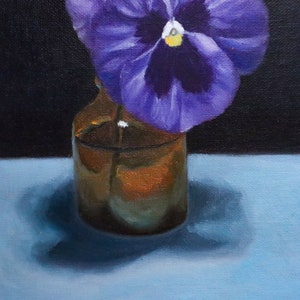 Pansy flower in an apothecary jar oil painting image 7