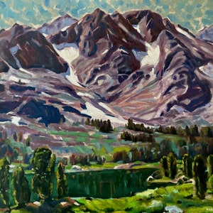 Mountain Painting Landscape Artwork Oil Painting Impressionistic Art on Canvas Wall Decor