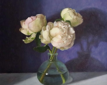 Pfingstrose Ölgemälde auf Leinwand Stillleben Kunst Blumen Kunstwerk