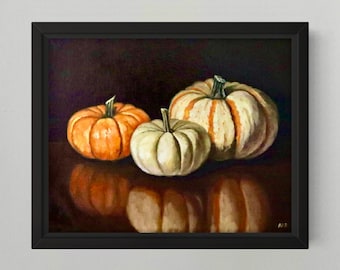 Pumpkins oil painting on canvas