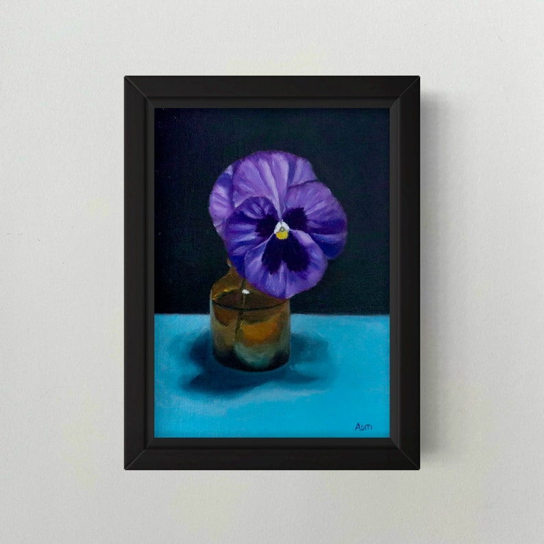 Pansy flower in an apothecary jar oil painting image 1