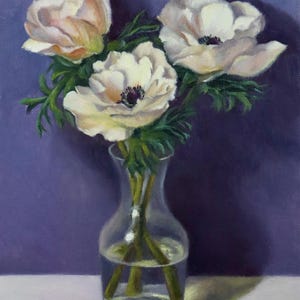 Anemone painting floral artwork oil painting on canvas wall art home decor