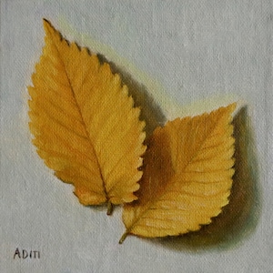 Gelbe Herbstblätter Ölgemälde Stillleben Kunst auf Leinwand Wand Kunst Wohnkultur