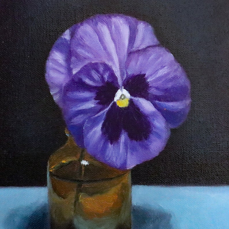 Pansy flower in an apothecary jar oil painting image 5