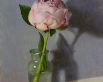 Peony painting on canvas still life art floral artwork home decor flower vase painting