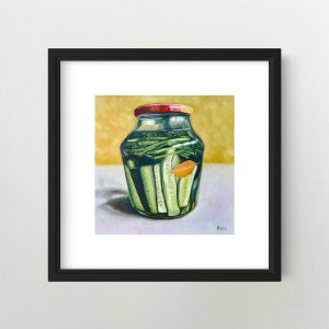 Jar of Pickles Oil Painting On Canvas Limited Edition Fine Art Print