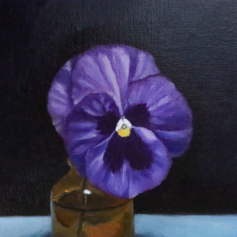 Pansy flower in an apothecary jar oil painting image 6