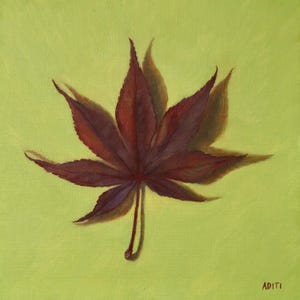 Rotes Blatt Ölgemälde Stillleben Kunst auf Leinwand Wand Kunst Wohnkultur