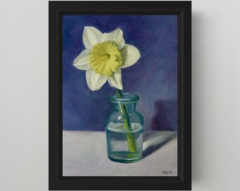 Narcissus artwork floral oil painting still life art on canvas wall art home decor