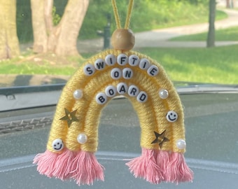 Swiftie On Board Rainbow Car Charm | Rear View Mirror Charm | Car Decor | Car Charm | Rainbow Car Charm |