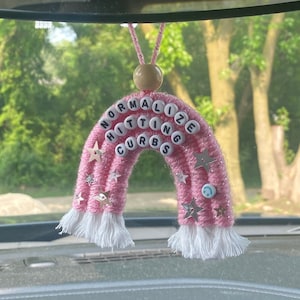 Normalizar golpear bordillos Rainbow Car Charm / Lindo rosa espejo retrovisor encanto / Decoración del coche / Encanto del coche / Rainbow Car Charm /