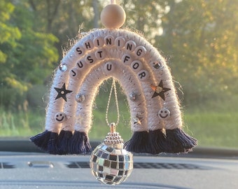 Shining Just For You Rainbow Car Charm | Rear View Mirror Charm | Car Decor | Car Charm | Rainbow Car Charm
