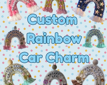 Custom Rainbow Car Charm | Rear View Mirror Charm | Car Decor | Car Charm |Rainbow Car Charm |