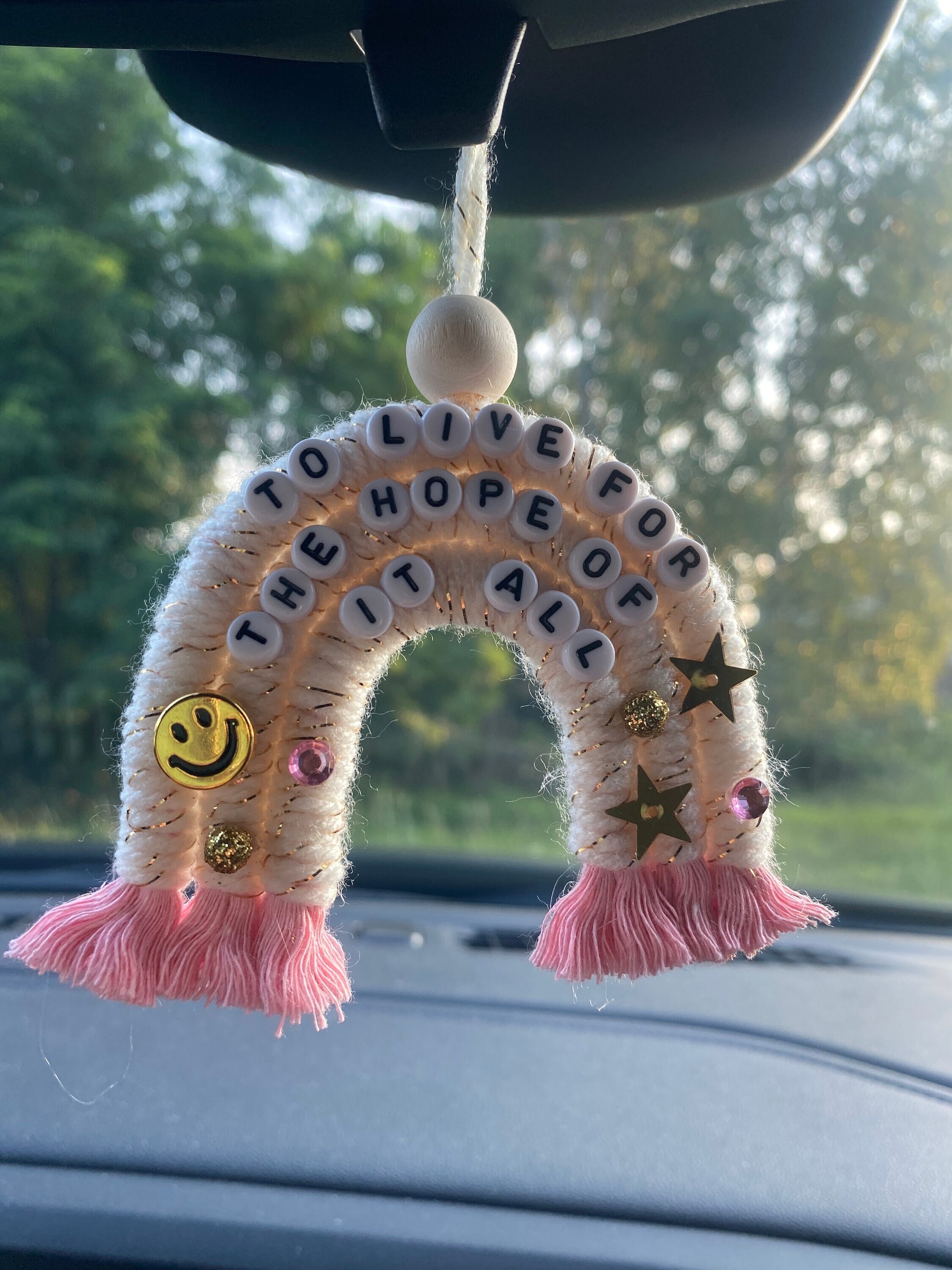 Taylor Swift To Live For The Hope Of It All Rainbow Car Charm | Rear View Mirror Charm | Car Decor | Car Charm | Rainbow Car Charm