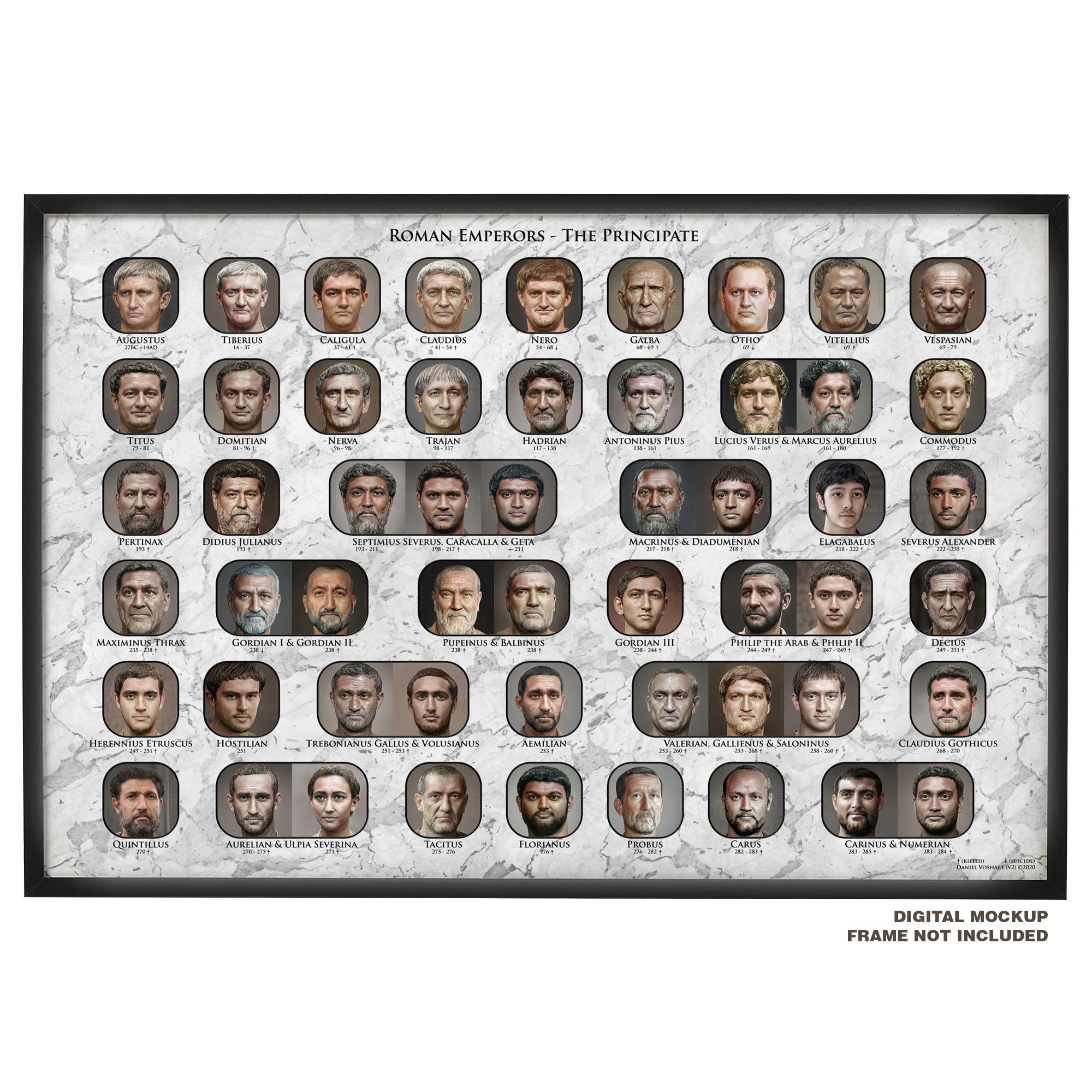 Print 24x36in Roman Emperors the Principate - Etsy