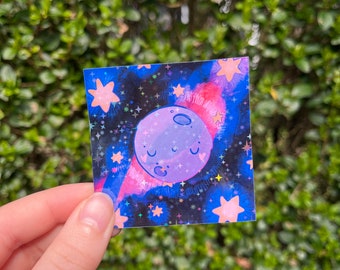 Cute Moon Holographic Sticker