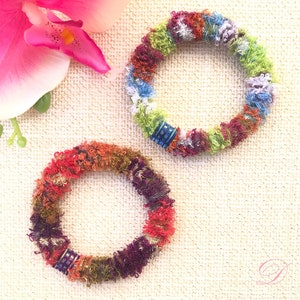 Colorful Hair Ties, Stylish Hair Ties, Ponytail Holders, Bun Holders, Hair Accessories, Fancy Hair Tie, Unique, Gift For Girl, Gift For Her