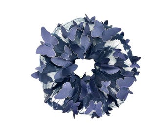 3D Butterfly Tulle Scrunchies, Unique Style, Lively Hair Accessories, Stylish Hair Ties, Creative Ponytail, Bun Holders in Blue Colors