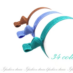 Ribbon Knotted Hair Ties Elastic Ribbon Hair Ties Ponytail Ribbon Hair Ties Knotted Fold Over Hair Bands Stylish Designed by Daria L Fashion
