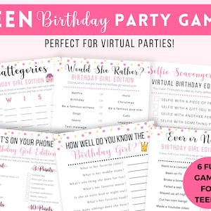 Teen Birthday Party Games, Teen Birthday Games Bundle, Girls Birthday Party Games, PreTeen Birthday Party Games, Tween Birthday Party Games