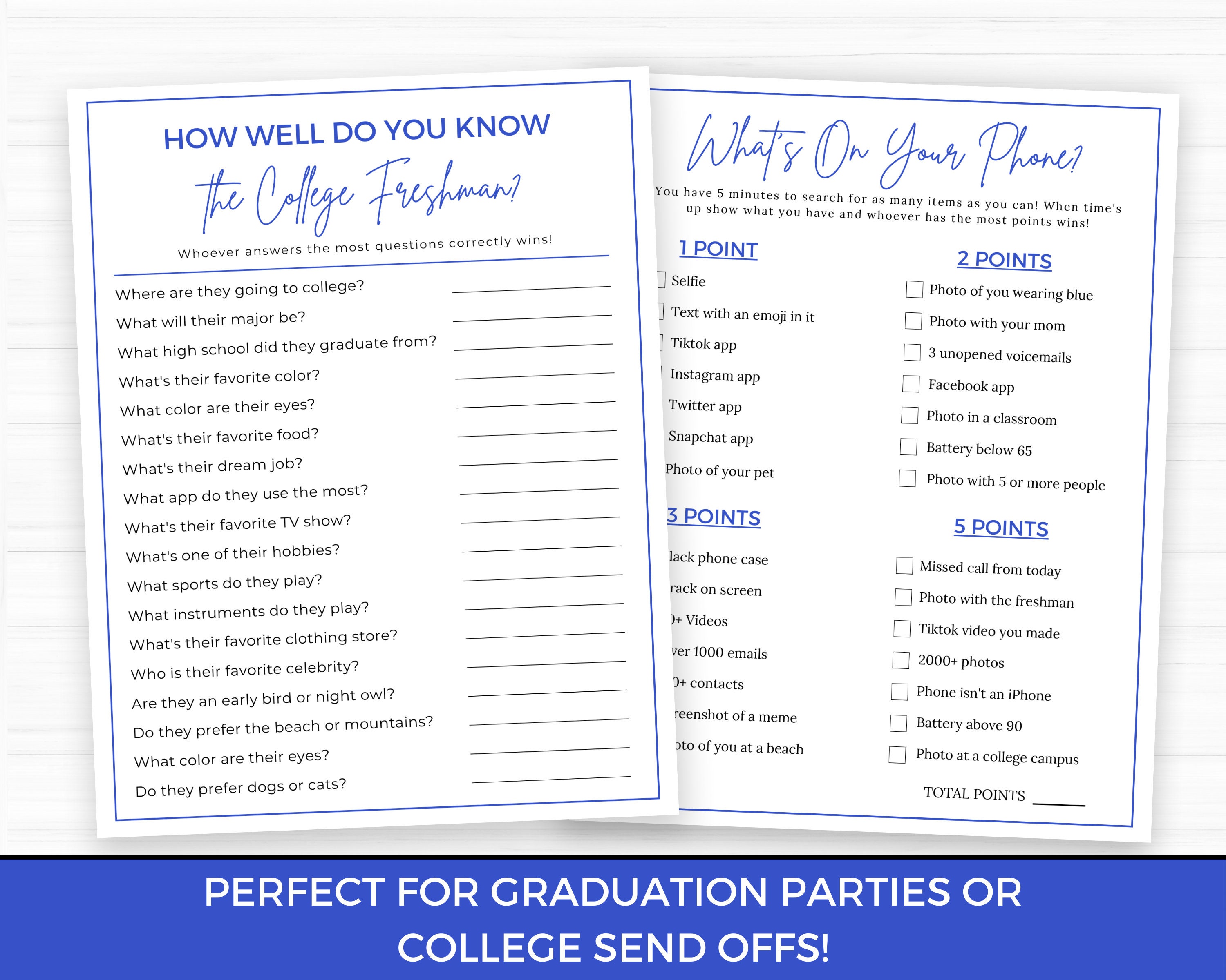 College Trunk Party Games Royal Blue, College Farewell Party Games ...
