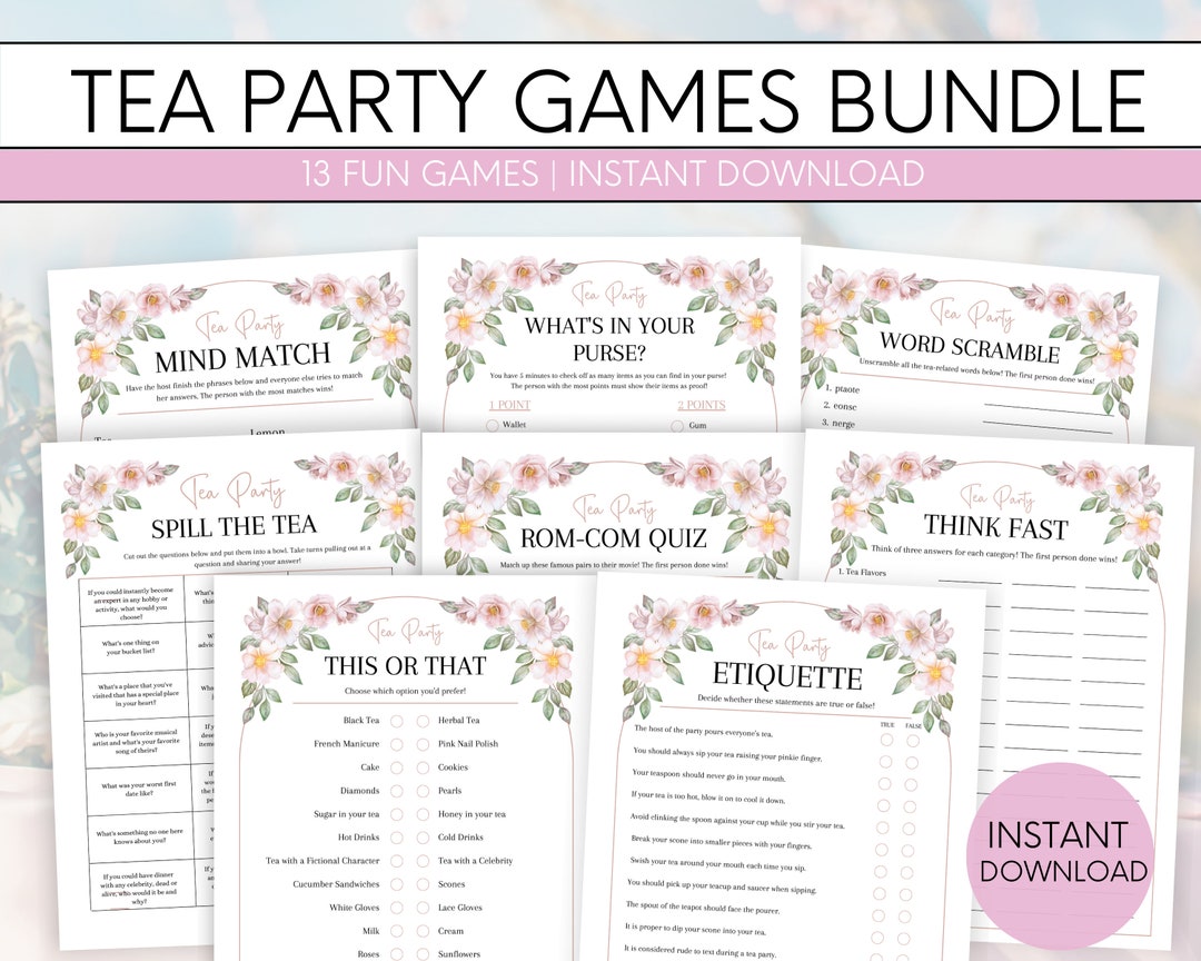 Tea Party Games, Tea Party Games for Adults for Kids, Tea Party