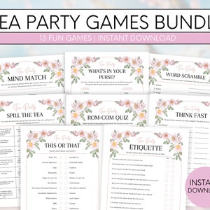 Tea Party Games, Tea Party Games for Adults for Kids, Tea Party Activities, Garden Tea Party Games, Tea Party Bridal Shower, Afternoon Tea