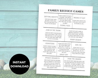 Family Reunion Game, Family Reunion Icebreaker, Fun Family Reunion Game, Outdoor Family Reunion Activities, Outdoor Family Fun