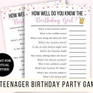Teen Birthday Game, Birthday Party Game for Teens, Girls Birthday Party Game, PreTeen Birthday Party Game, Tween Birthday Party Game