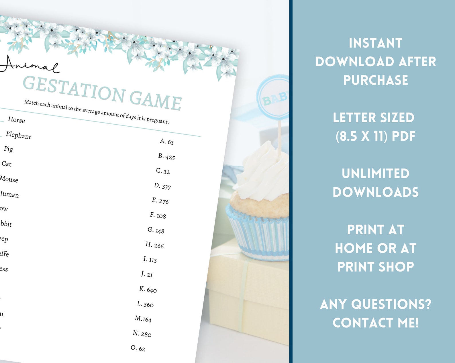 Baby Shower Game Printable Baby Shower Game Gender Reveal | Etsy
