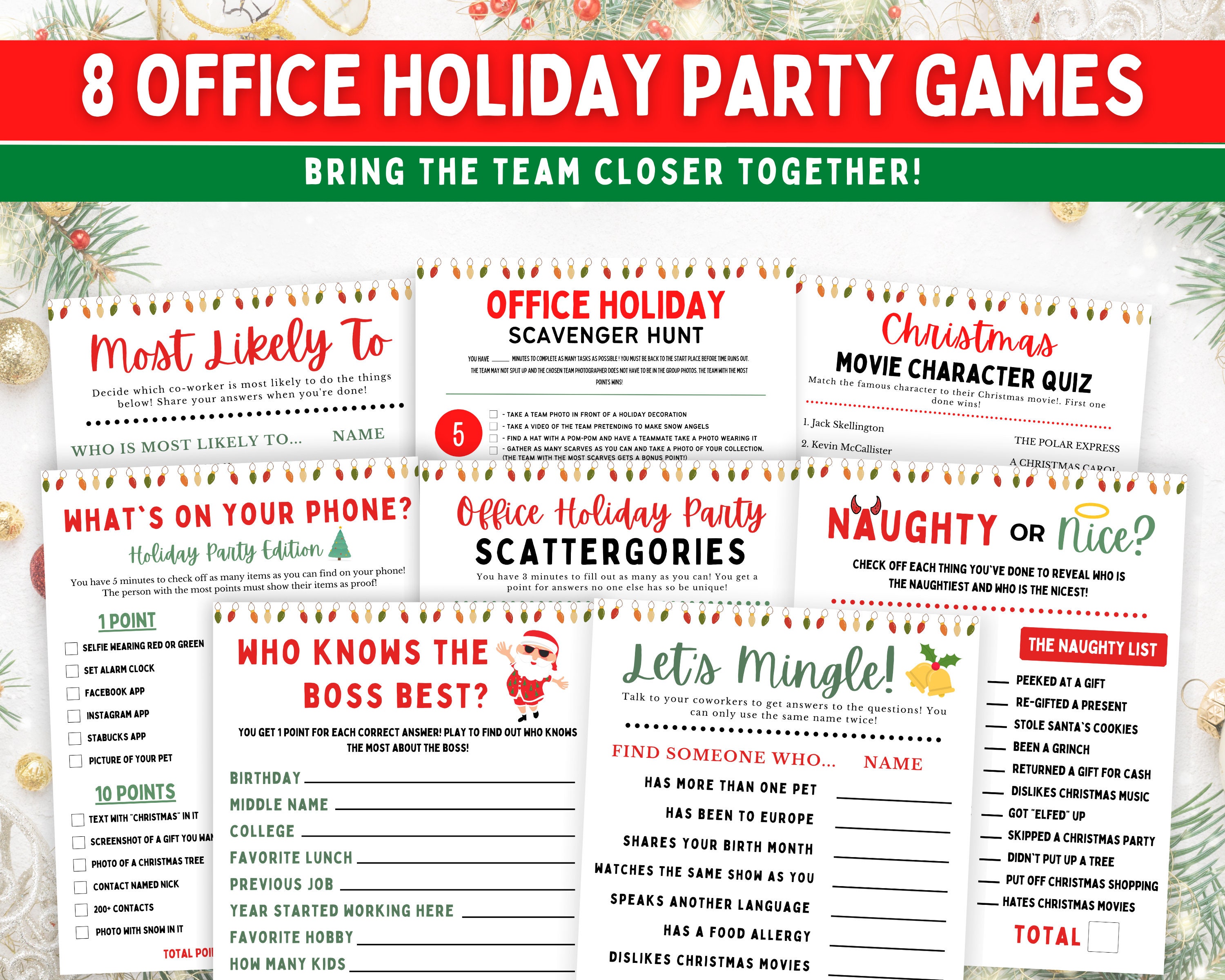 Office Holiday Party Games Office Christmas Party Games - Etsy