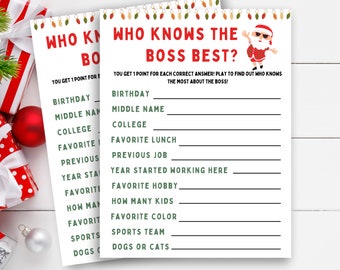 Who Knows The Boss Best, Office Party Game, Office Holiday Party Games, Office Christmas Party Games, Office Ice Breaker Games,