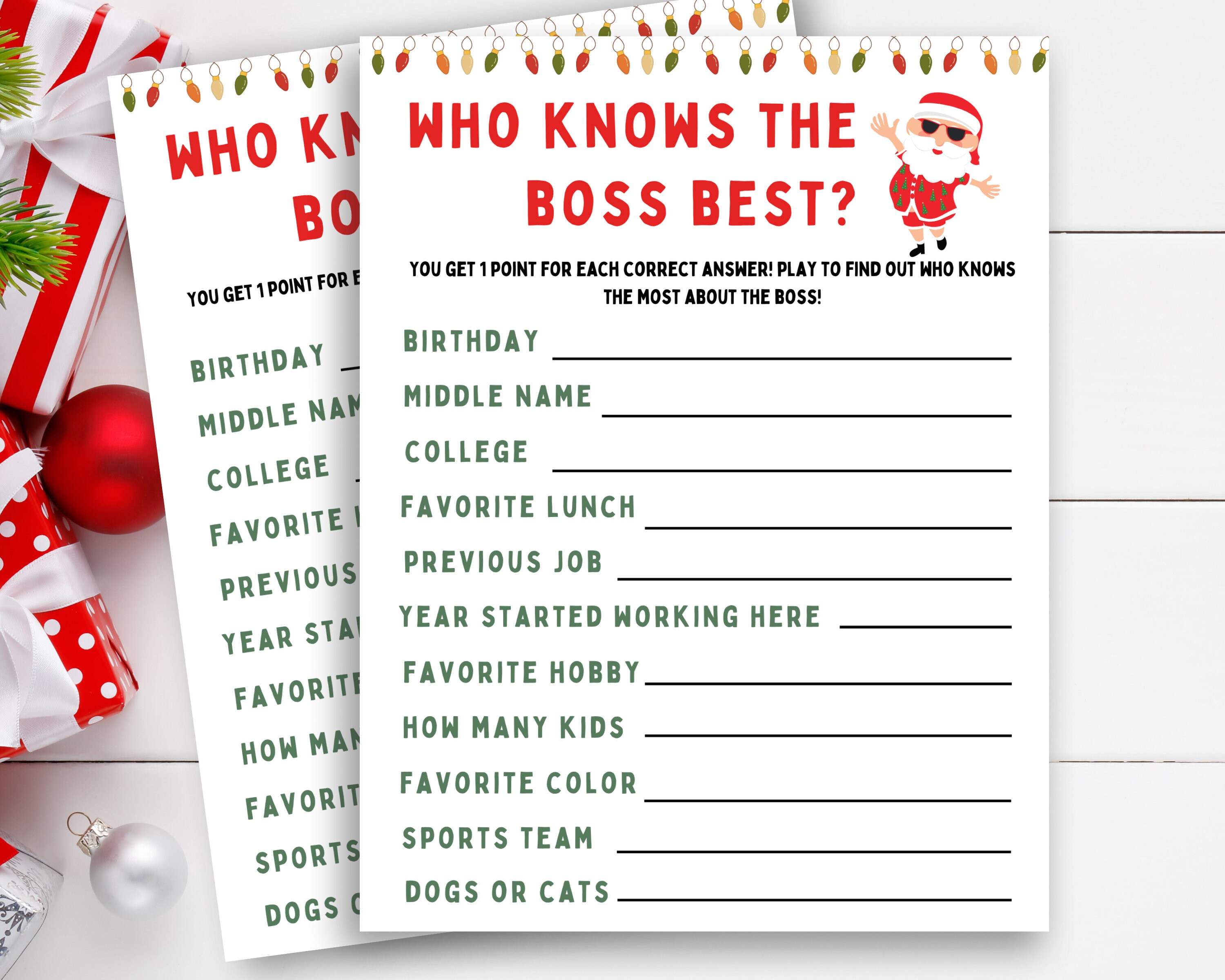 Who Knows the Boss Best Office Party Game Office Holiday - Etsy