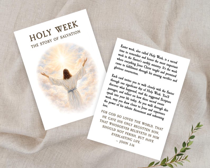 LDS Holy Week Story Cards, LDS Easter Scripture Study Cards, LDS Easter ...