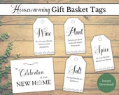 Housewarming Gift Basket Tags, Housewarming Gift Tags, New Home Tags, First Home Gift Tags, Housewarming Gift Ideas, Housewarming Gifts