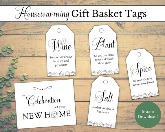 Housewarming Gift Basket Tags, Housewarming Gift Tags, New Home Tags, First Home Gift Tags, Housewarming Gift Ideas, Housewarming Gifts